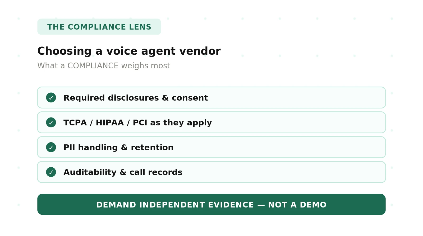 A Compliance Officer's Guide to Choosing a Voice Vendor