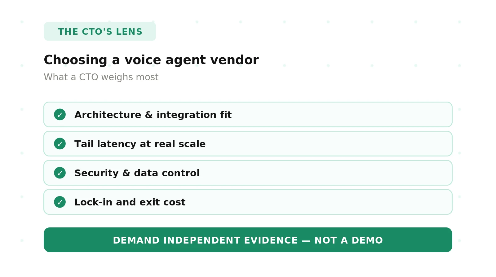 A CTO's Guide to Choosing a Voice Agent Vendor