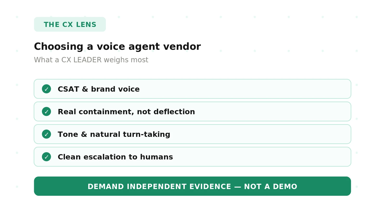 A CX Leader's Guide to Choosing a Voice Agent Vendor