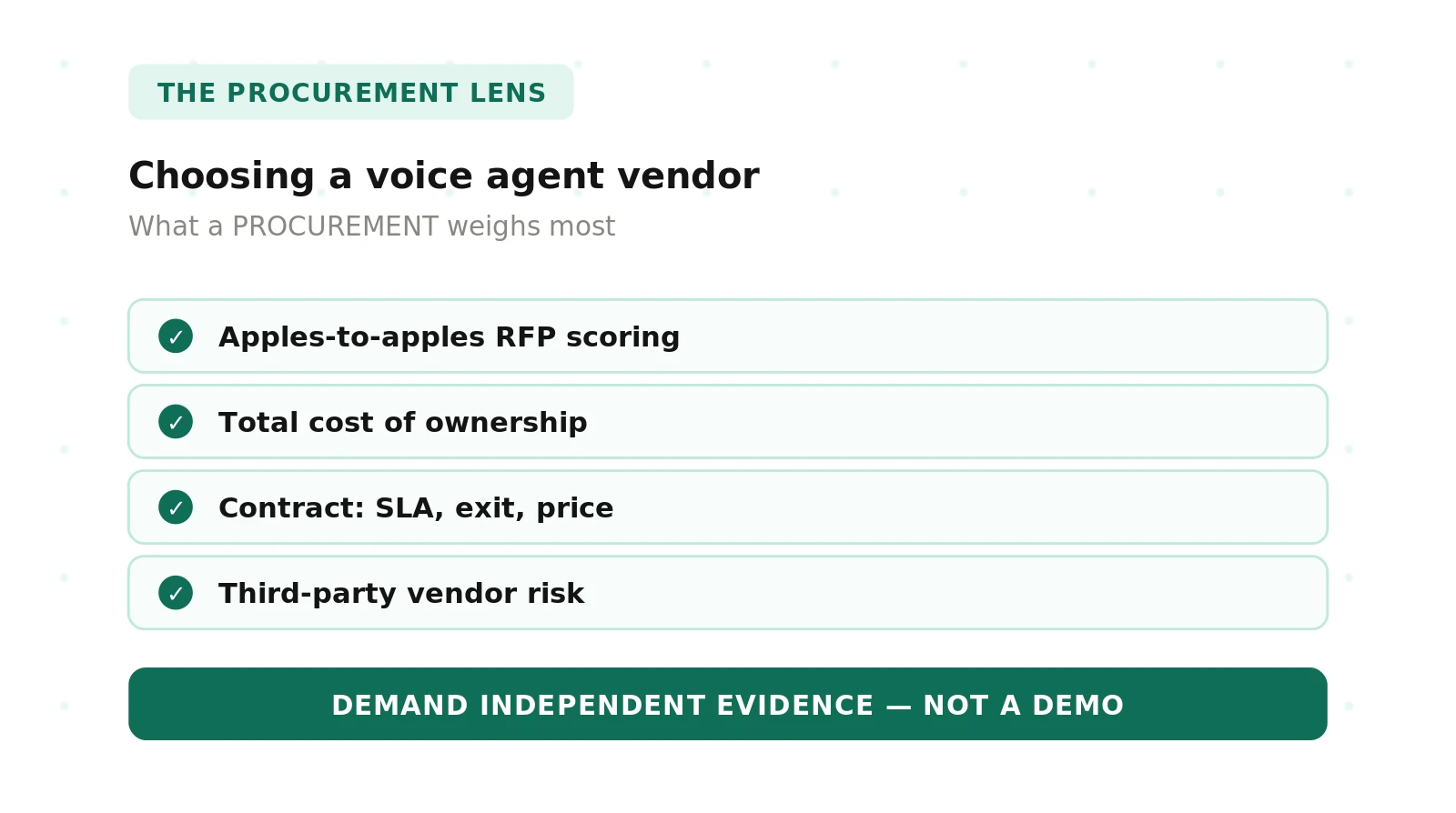 A Procurement Lead's Guide to Choosing a Voice Vendor