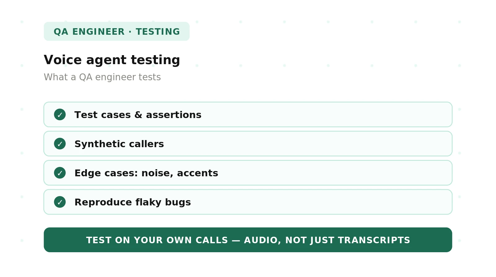 Voice Agent Testing for QA Engineers