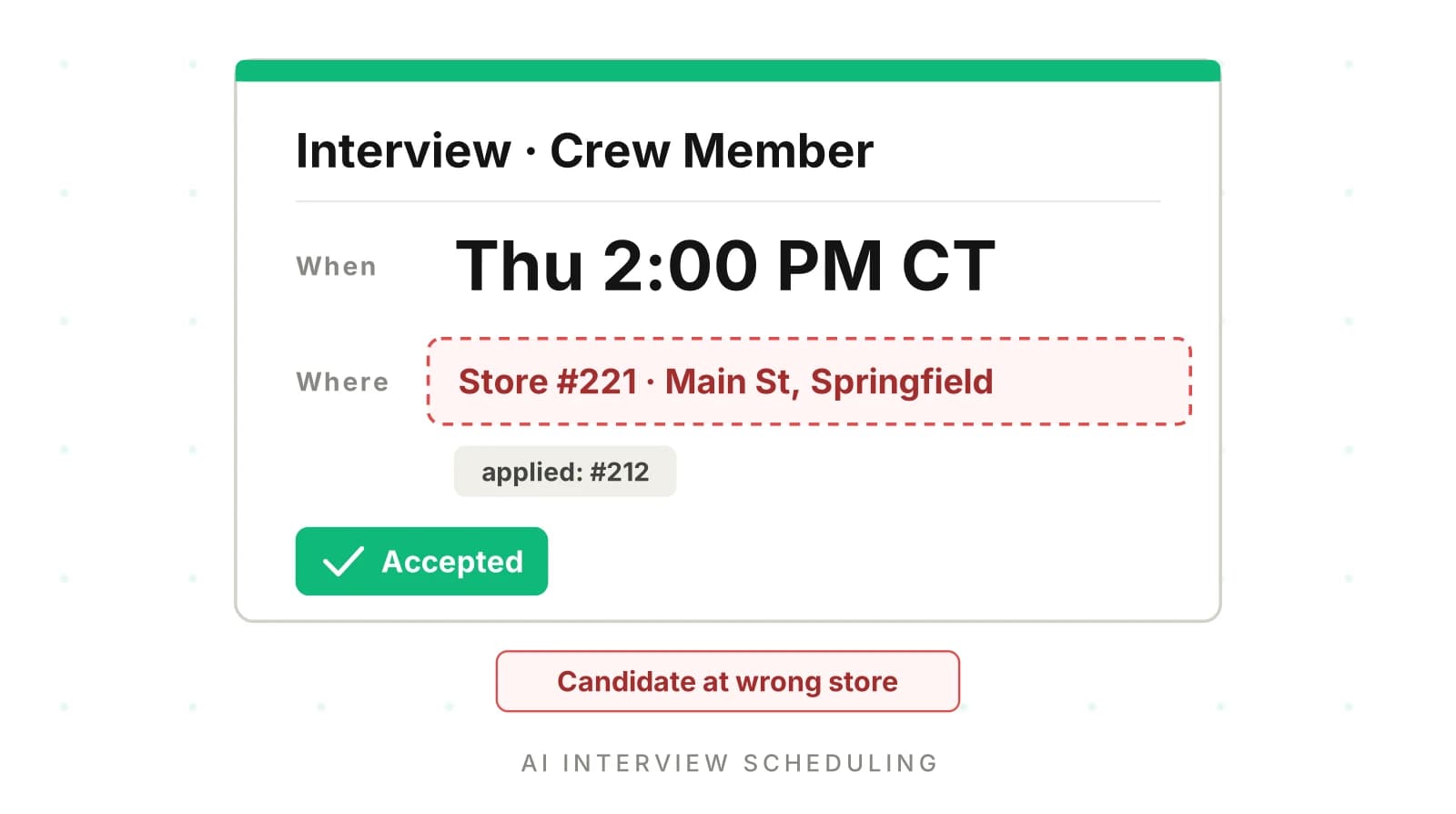 AI Interview Scheduling Errors Across Many Locations