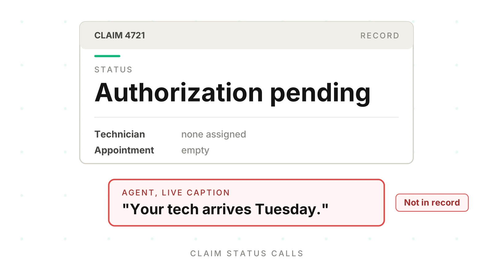 Monitoring AI Claim Status Calls for Home Warranty