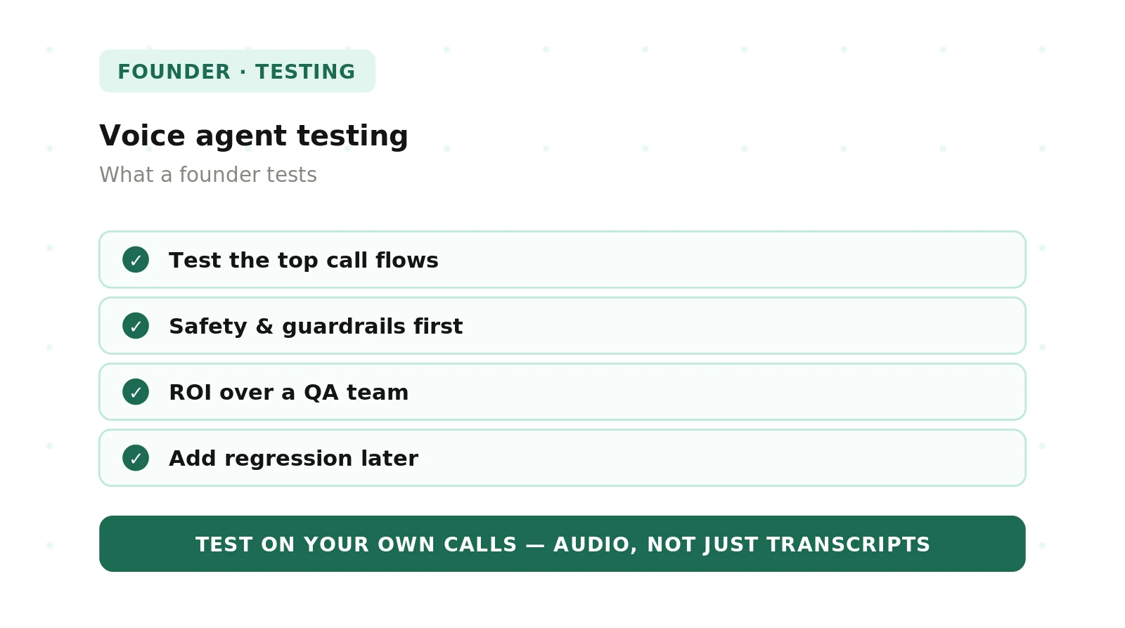 Voice Agent Testing for Founders